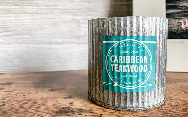 Caribbean Teakwood Rustic Candle